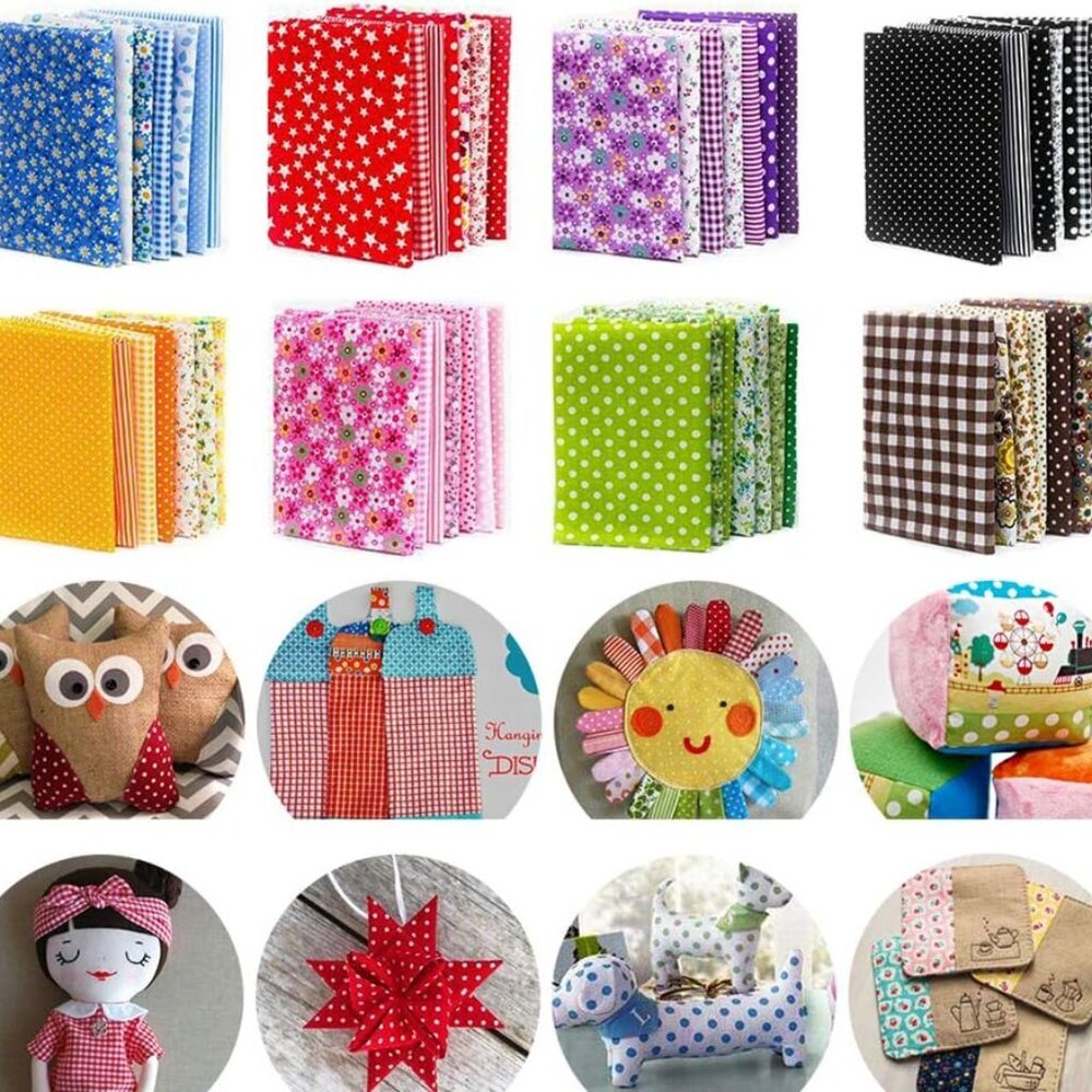 150Pcs 4" x 4" 10cm x 10cm Cotton Craft Fabric Bundle Squares,Squares Sheets Pat
